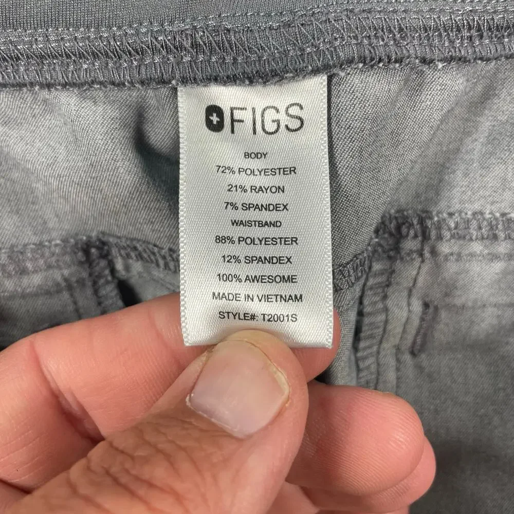 Figs Axim Cargo Scrub Pants Men's M/S Gray Drawstring Stretch Medical Nursing